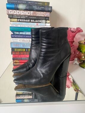 Marc Fisher Faux Leather Ankle Boots